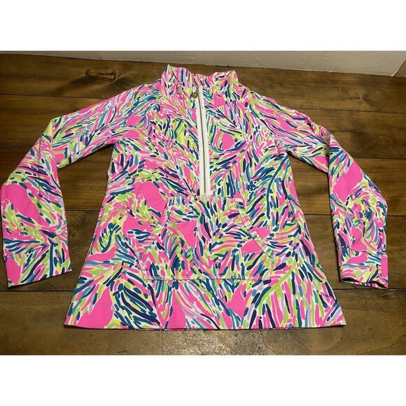 Lilly Pulitzer Skipper Popover Palm Reader Half Zip Small Sweatshirt Medium - Picture 5 of 11